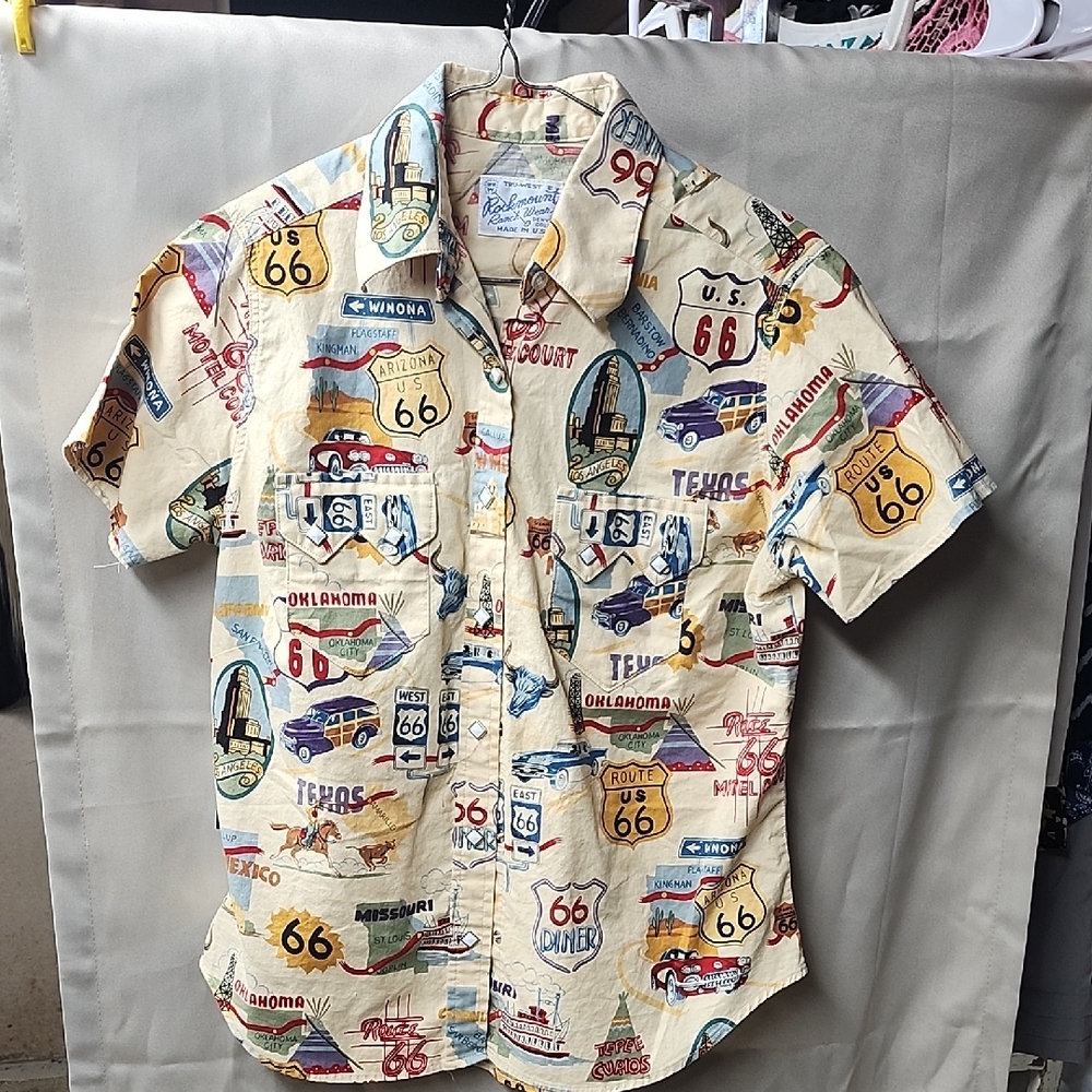Rockmount Womens Short Sleeve Pearl Snap Up Shirt Size S
